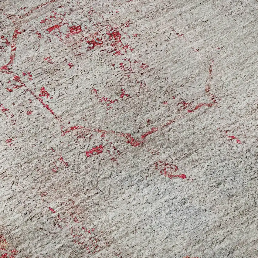 Red Ivory And Orange Oriental Washable Area Rug With UV Protection Photo 9