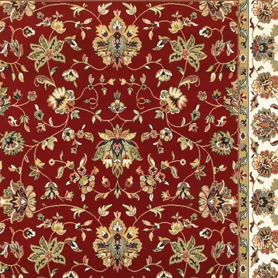 Red And Ivory Oriental Area Rug Photo 4