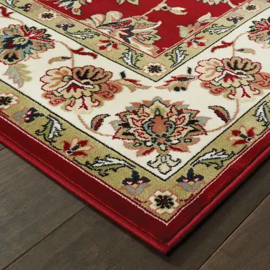 Red And Ivory Oriental Area Rug Photo 6
