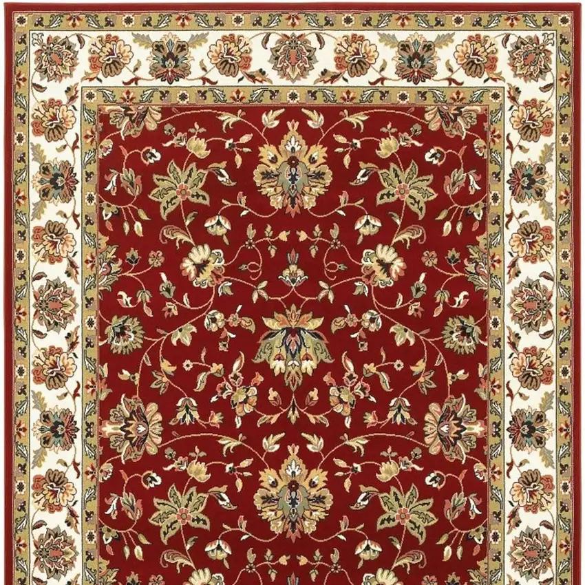 Red And Ivory Area Rug Photo 7