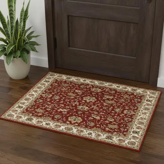 Red And Ivory Area Rug Photo 1
