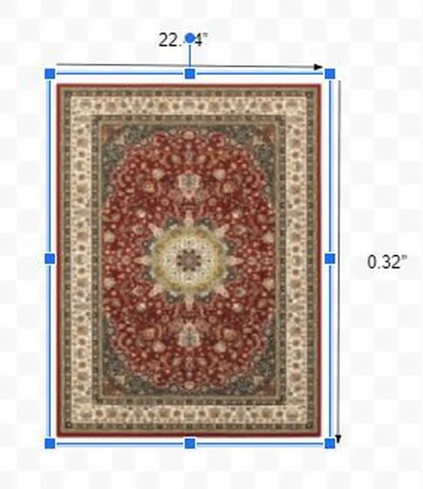Red Ivory Machine Woven Oriental Indoor Area Rug Photo 2