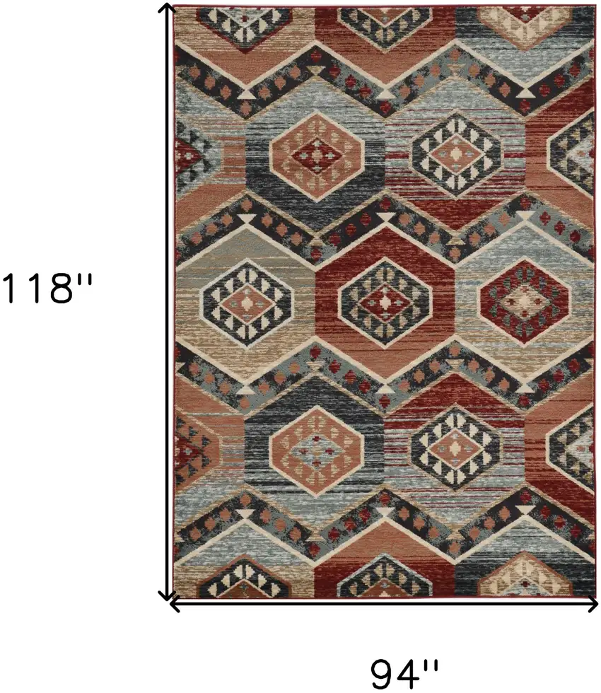 Red Machine Woven Honeycomb Lodge Indoor Area Rug Photo 3