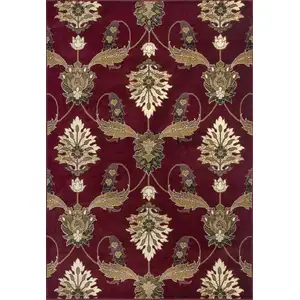 Photo of Red Machine Woven Traditional Octagon Indoor Area Rug