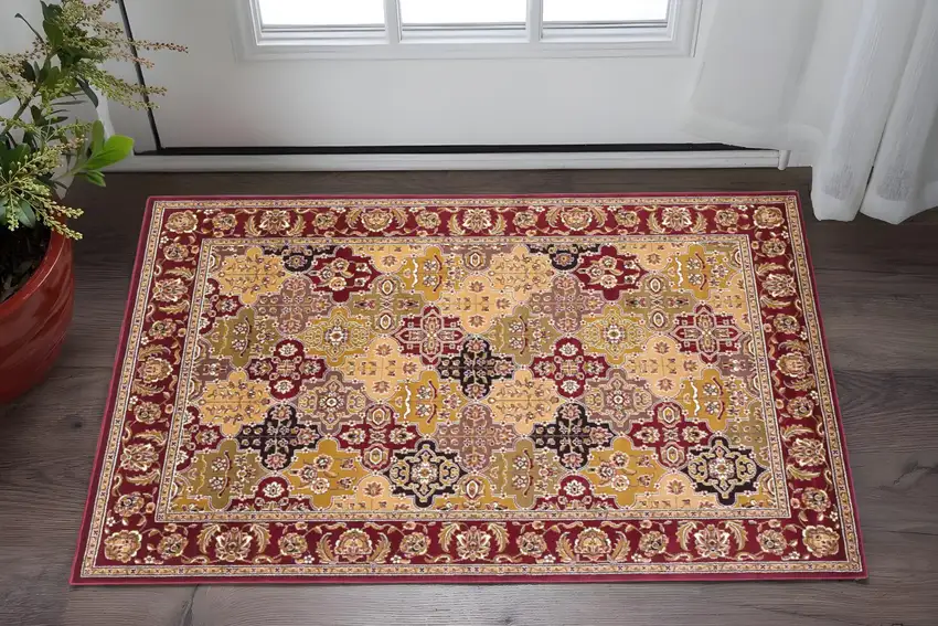 Red Orange And Black Quatrefoil Area Rug Photo 1