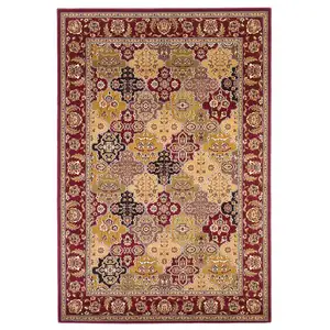 Photo of Red Machine Woven Traditional Quatrefoil Indoor Area Rug