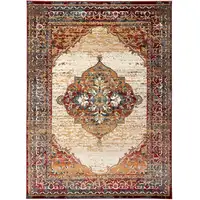 Photo of Red Medallion Power Loom Area Rug