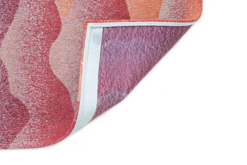 Red Orange Abstract Non Skid Area Rug Photo 4