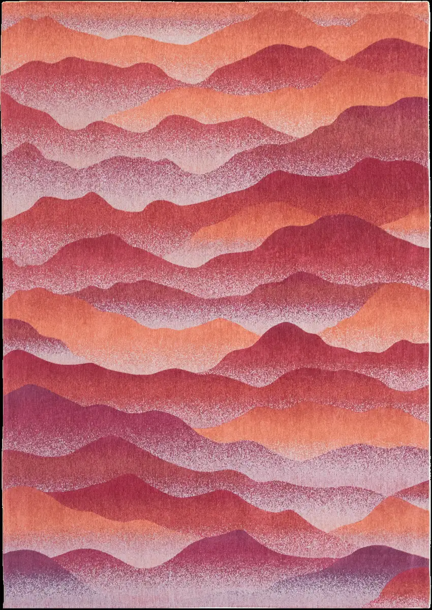 Red Orange Abstract Non Skid Area Rug Photo 2