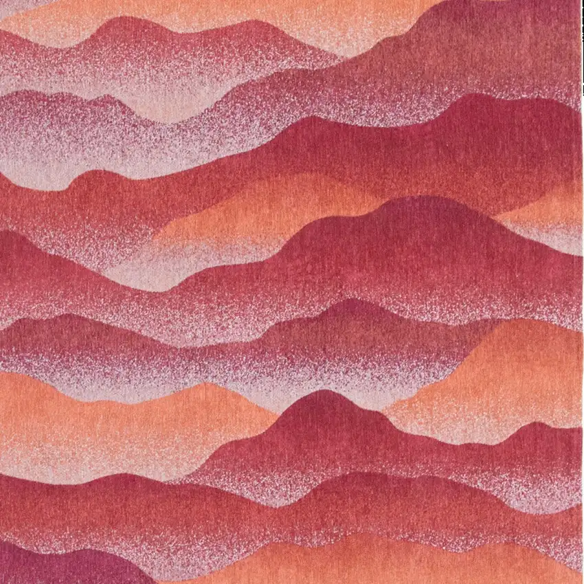 Red Orange Abstract Non Skid Area Rug Photo 5