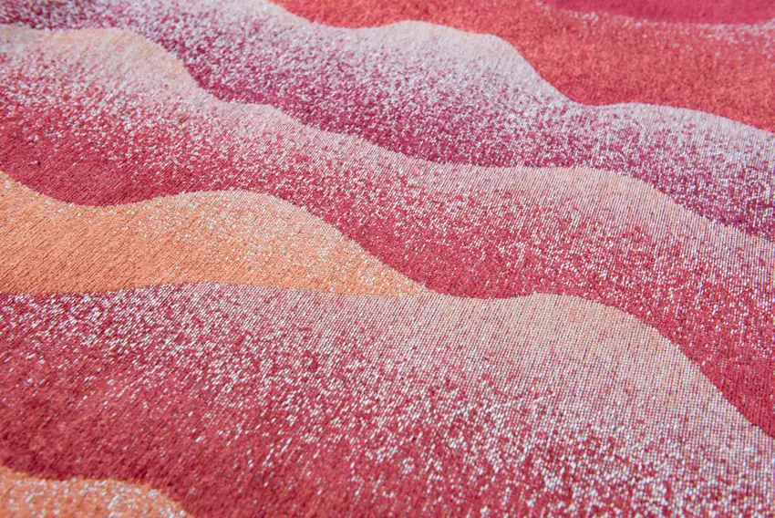 Red Orange Abstract Non Skid Area Rug Photo 8
