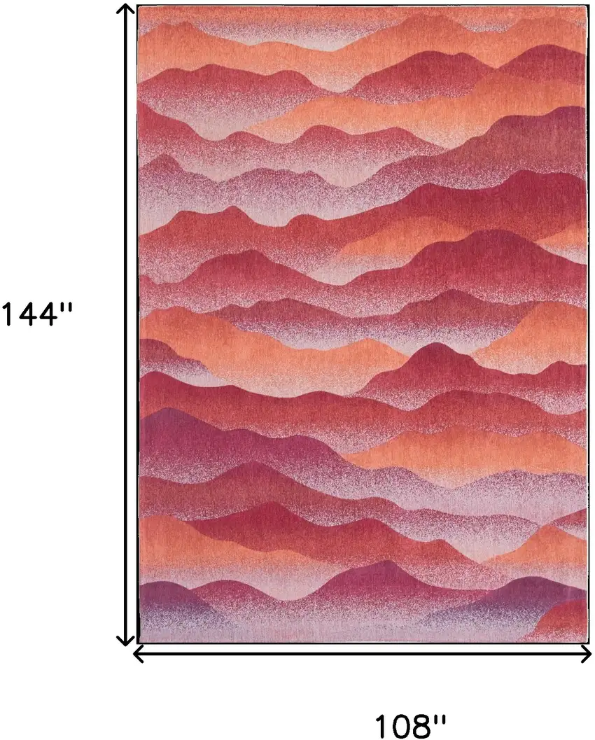 Red Orange Abstract Non Skid Area Rug Photo 3