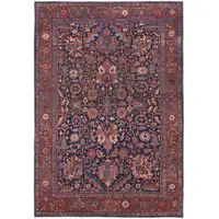 Photo of Red Orange And Blue Floral Power Loom Area Rug