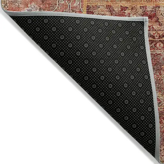 Red Orange And Blue Patchwork Washable Indoor Outdoor Area Rug Photo 4