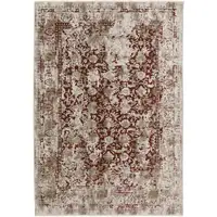Photo of Red Oriental Area Rug With Fringe