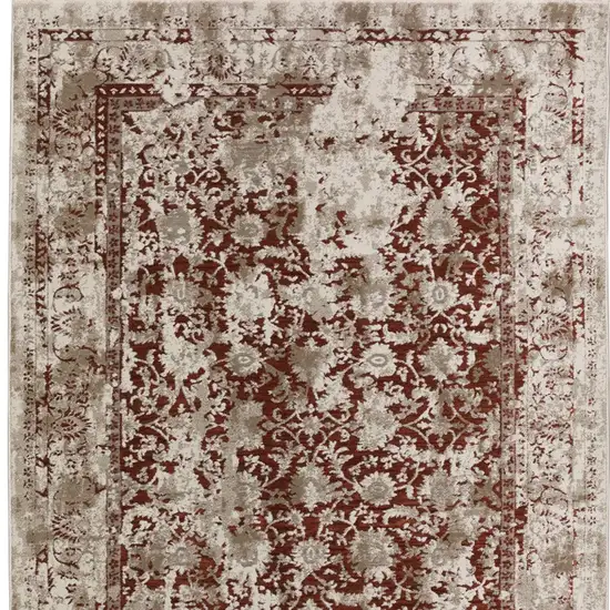 Red Oriental Area Rug With Fringe Photo 5