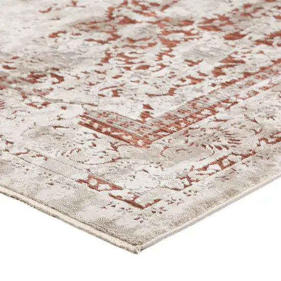 Red Oriental Area Rug With Fringe Photo 6