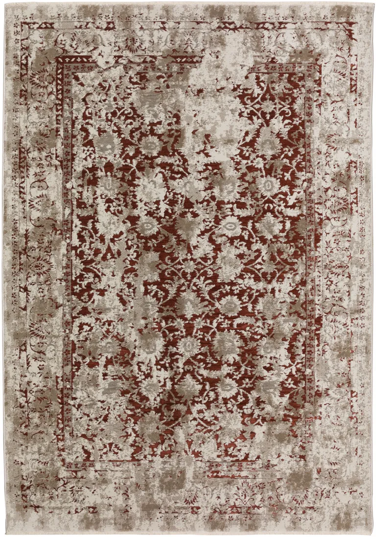 Red Oriental Area Rug With Fringe Photo 1