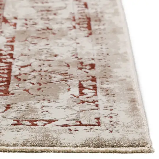 Red Oriental Area Rug With Fringe Photo 5