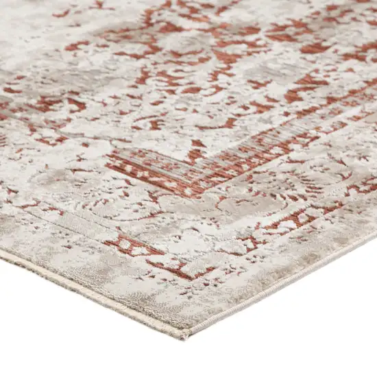 Red Oriental Area Rug With Fringe Photo 4