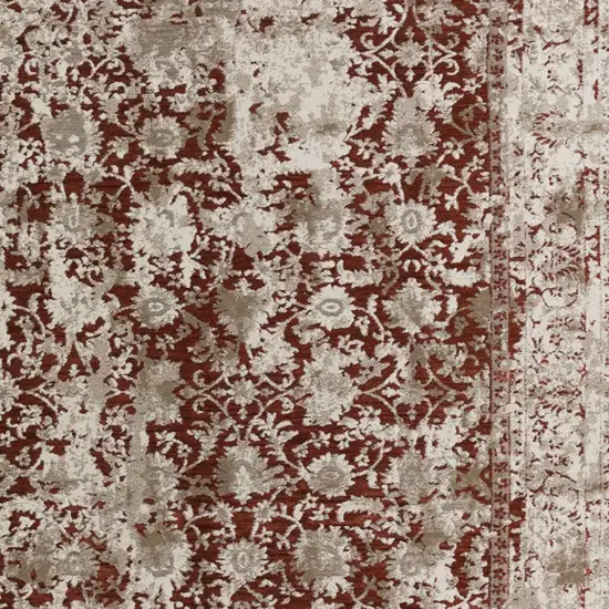 Red Oriental Area Rug With Fringe Photo 5