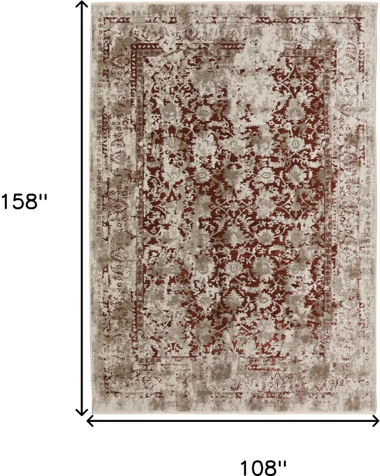 Red Oriental Area Rug With Fringe Photo 4
