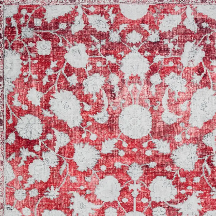 Red Oriental Distressed Non Skid Area Rug Photo 7