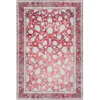Photo of Red Oriental Distressed Non Skid Area Rug