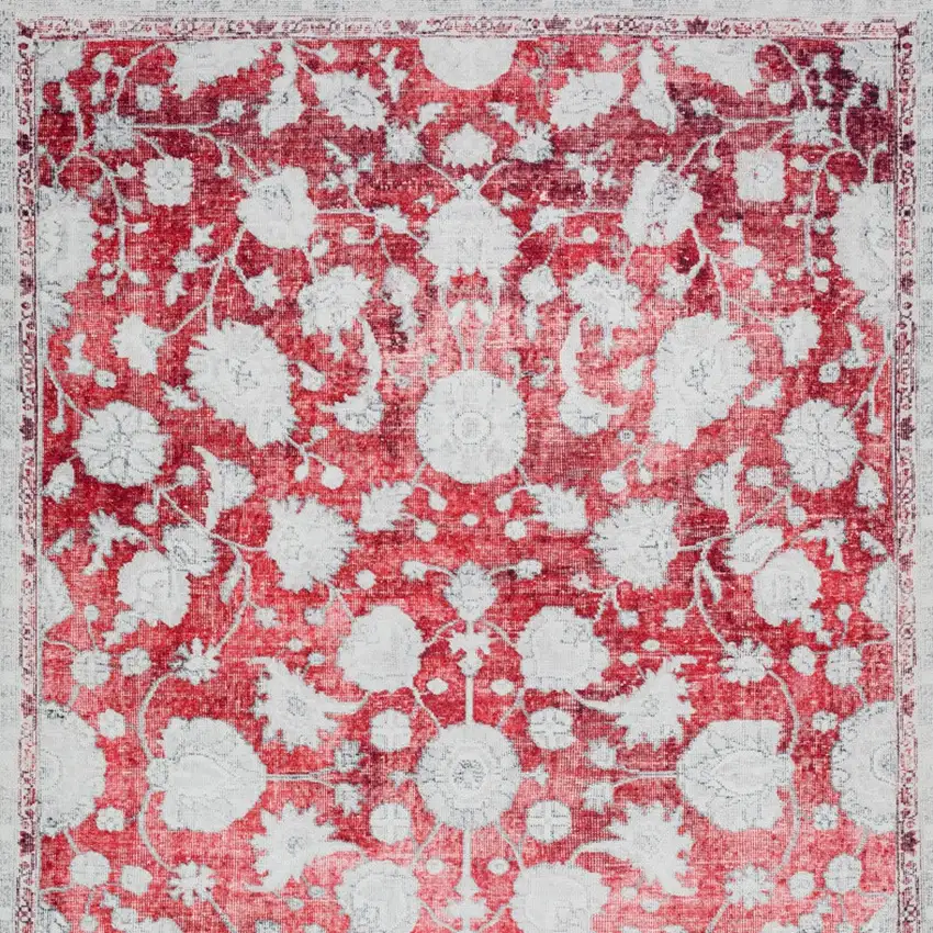 Red Oriental Distressed Non Skid Area Rug Photo 9