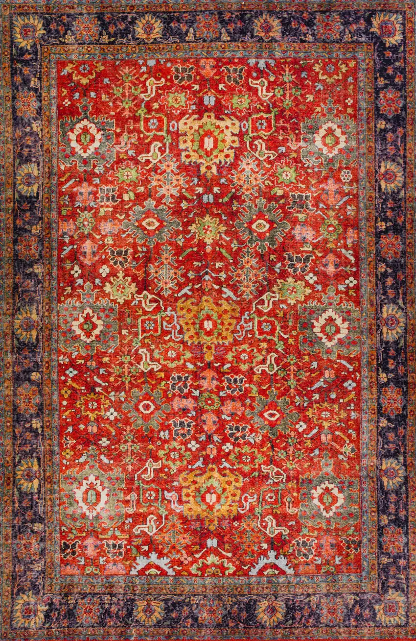 Red Oriental Non Skid Area Rug Photo 1