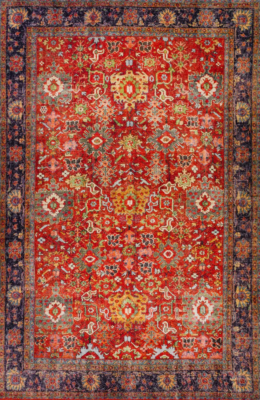 Red Oriental Non Skid Area Rug Photo 4