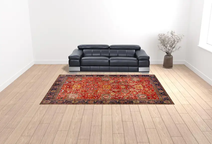Red Oriental Non Skid Area Rug Photo 2