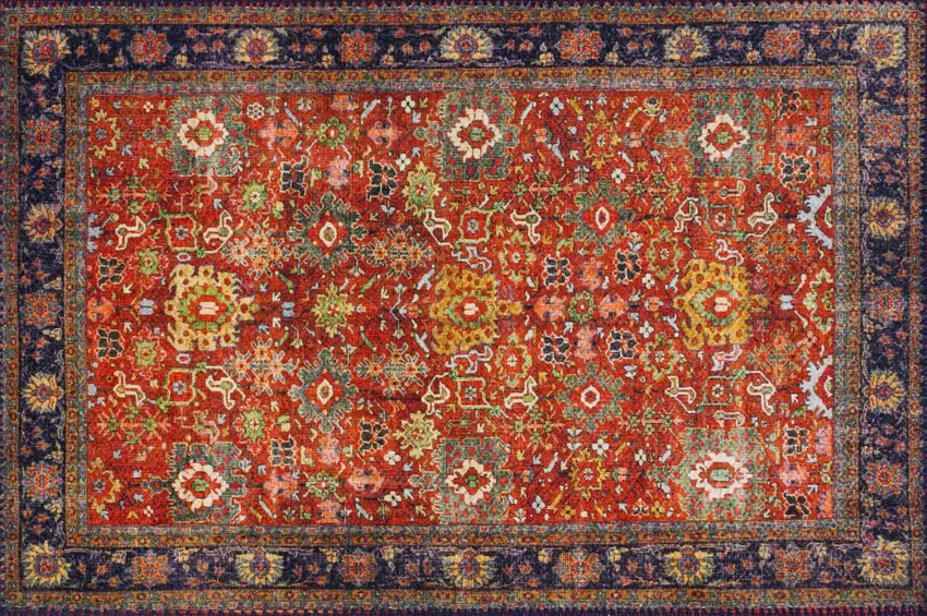 Red Oriental Non Skid Area Rug Photo 1
