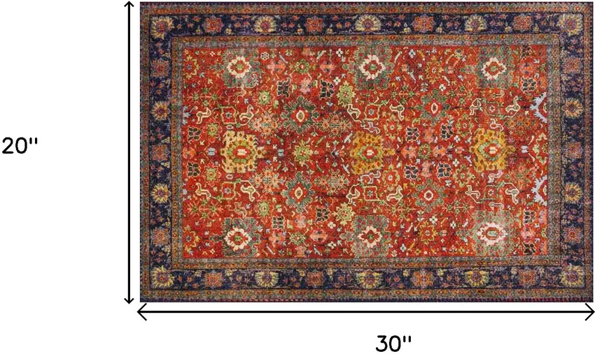 Red Oriental Non Skid Area Rug Photo 5