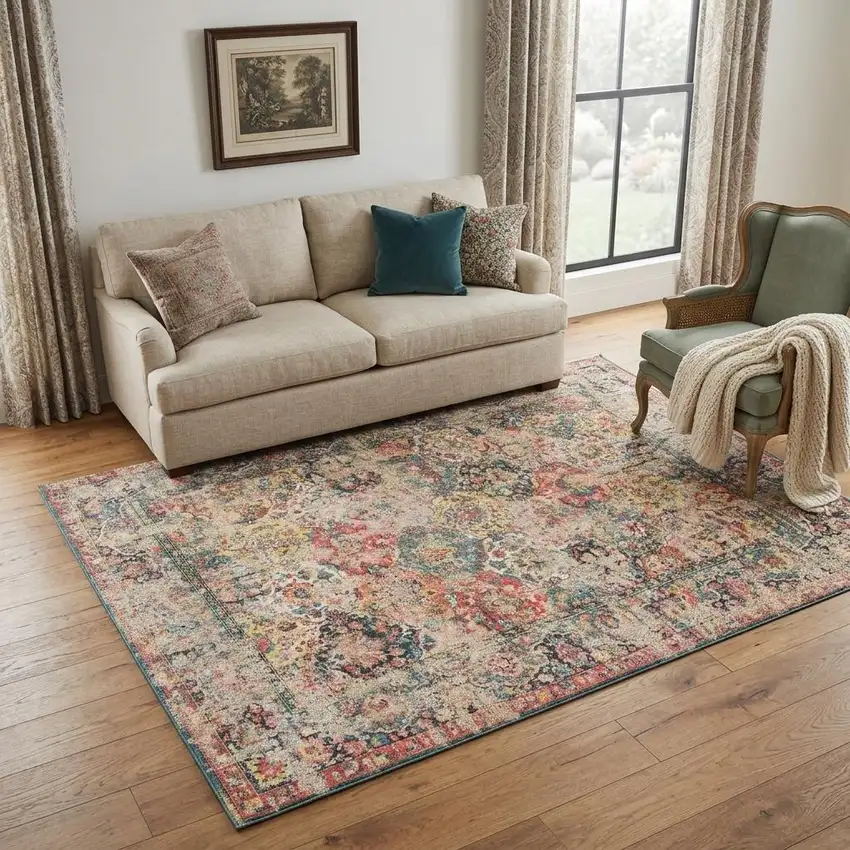 Red Oriental Non Skid Area Rug Photo 1