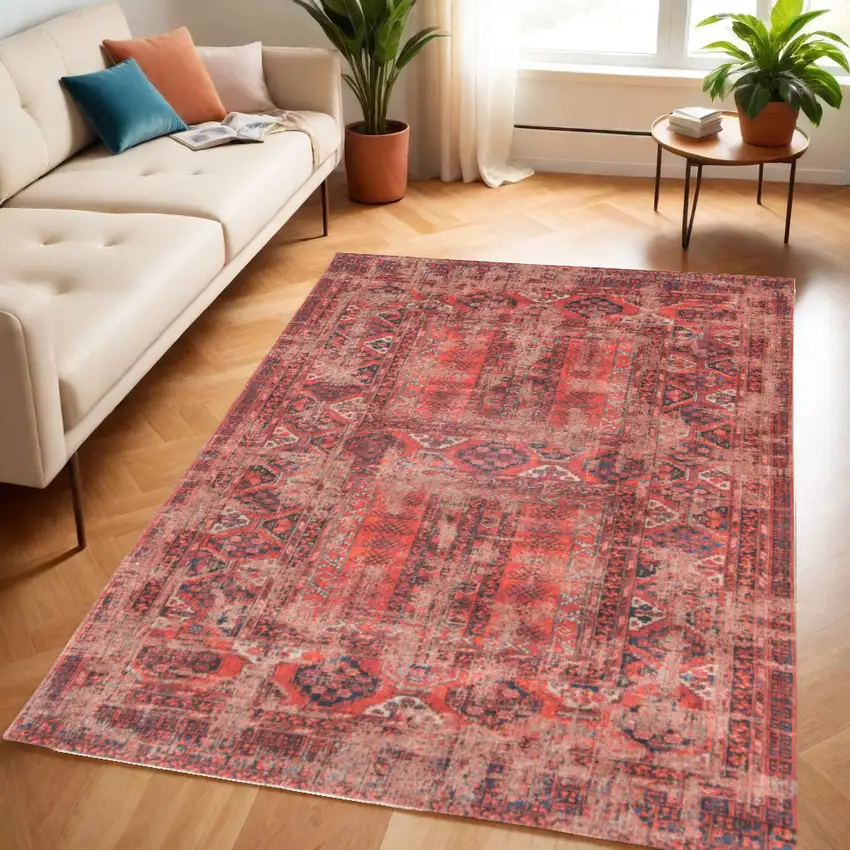Red Oriental Non Skid Area Rug Photo 1