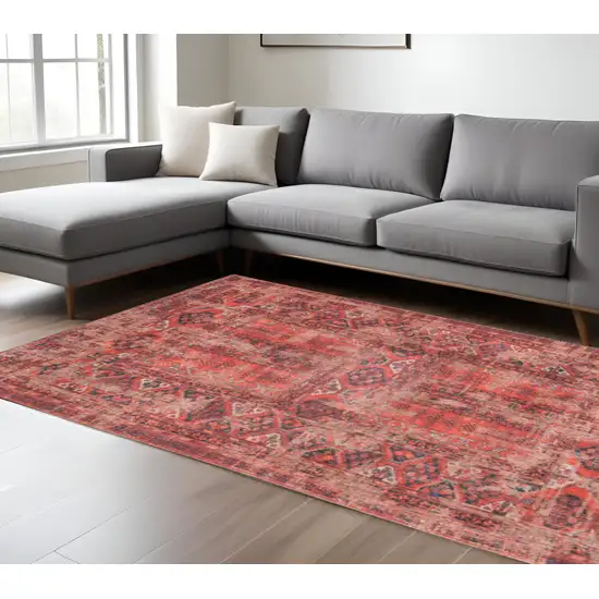 Red Oriental Non Skid Area Rug Photo 1