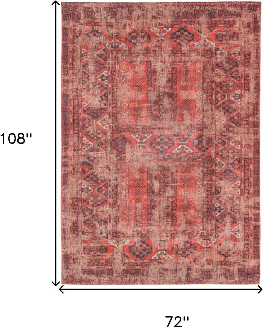 Red Oriental Non Skid Area Rug Photo 3