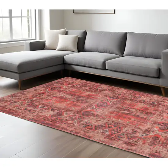 Red Oriental Non Skid Area Rug Photo 1