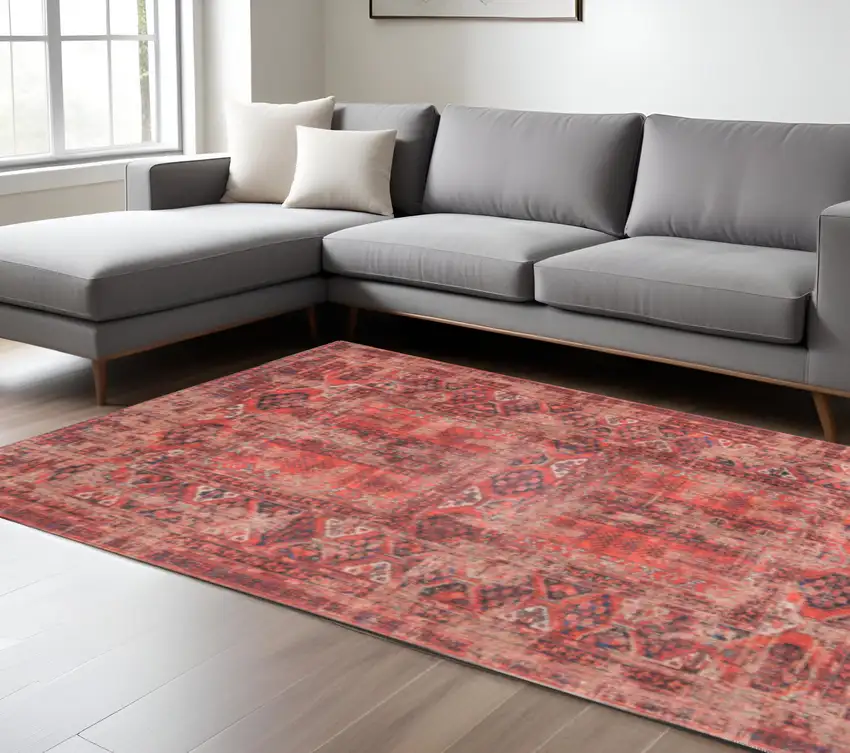 Red Oriental Non Skid Area Rug Photo 1