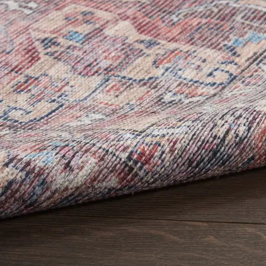 Red Oriental Power Loom Distressed Washable Area Rug Photo 8