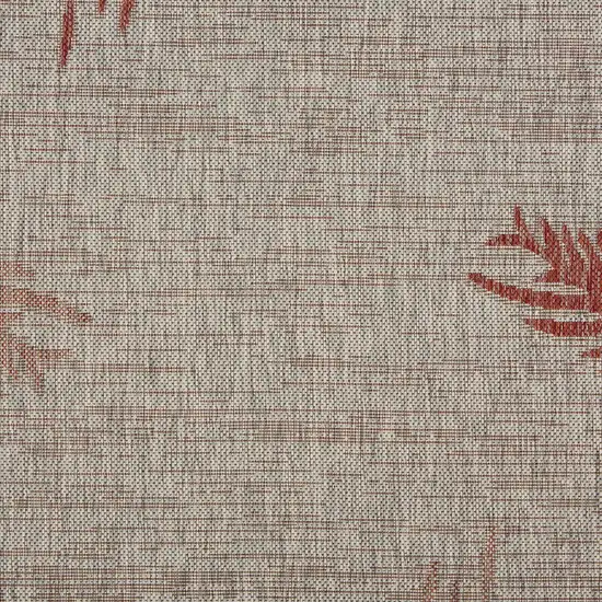 Red Palm Leaves Indoor Outdoor Area Rug Photo 2