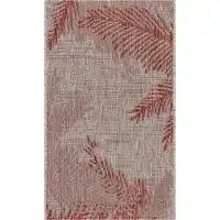Photo of Red Palm Leaves Indoor Outdoor Scatter Rug