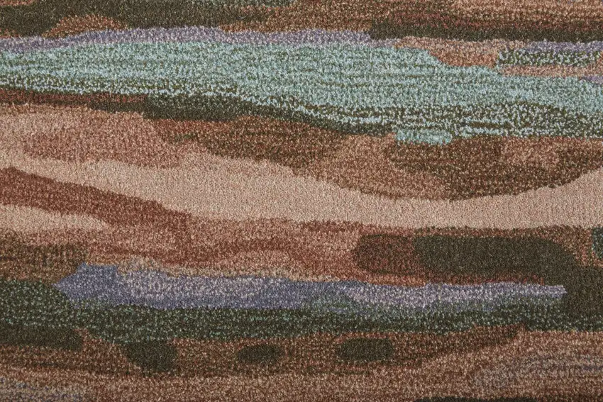 Red Pink and Blue Wool Abstract Hand Tufted Area Rug Photo 8