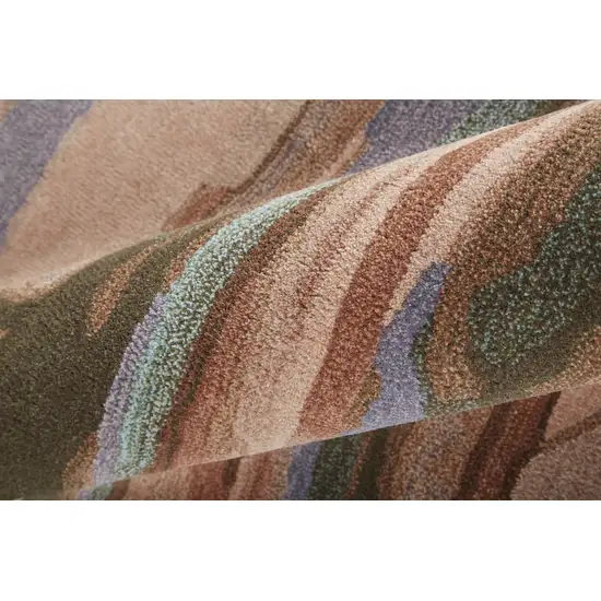 Red Pink and Blue Wool Abstract Hand Tufted Area Rug Photo 7