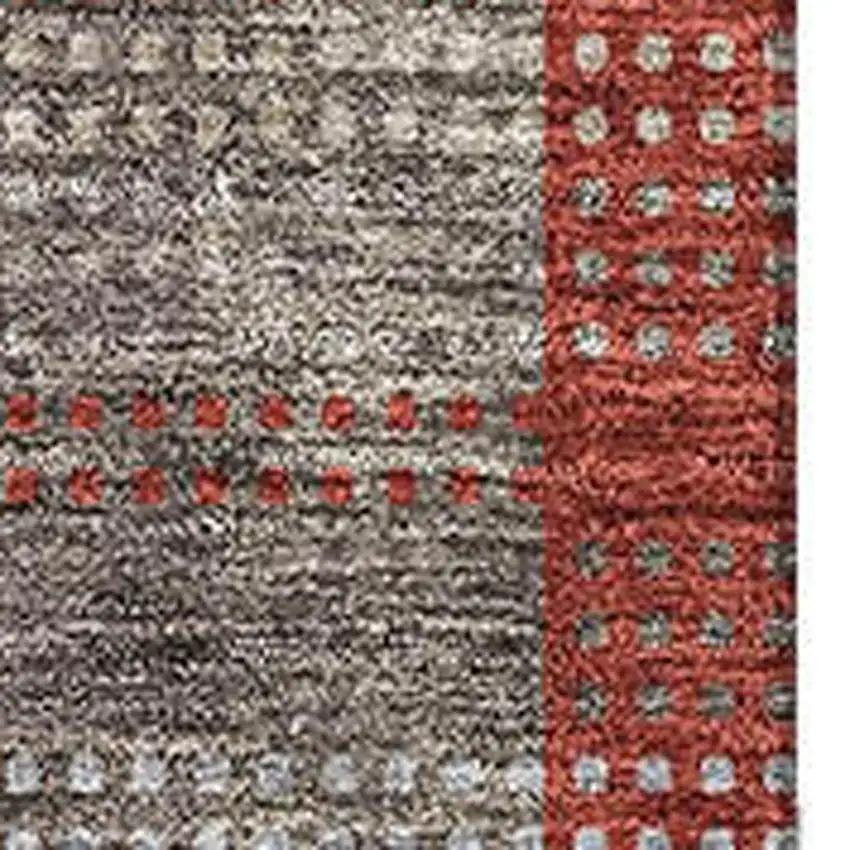 Red Pink And Gray Plaid Washable Area Rug With UV Protection Photo 2