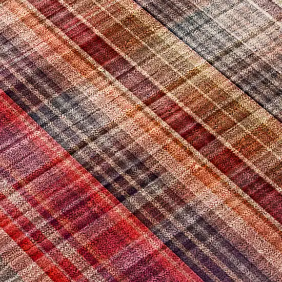 Red Plaid Washable Non Skid Indoor Outdoor Area Rug Photo 8