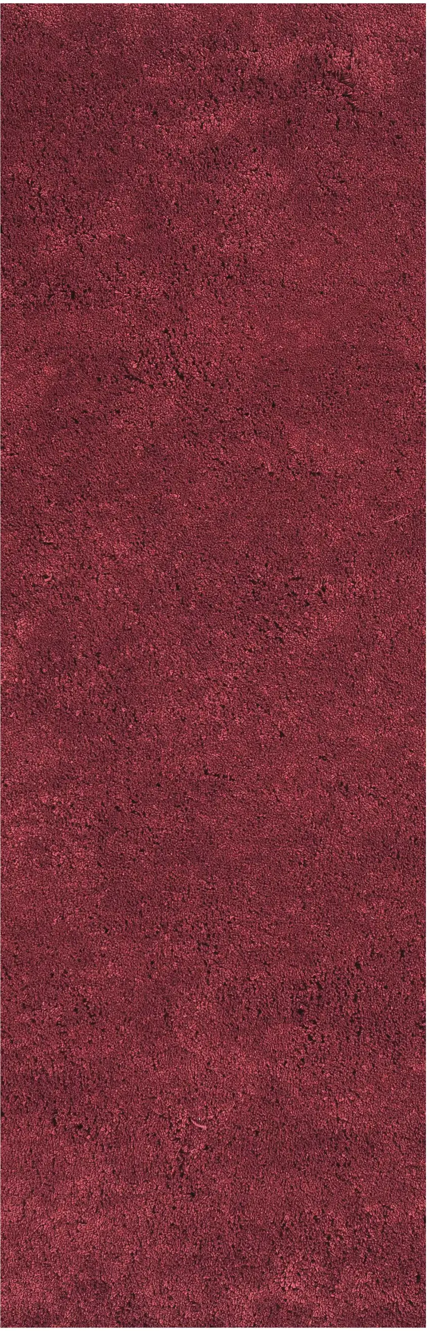 8' Red Shag Hand Woven Runner Rug Photo 1