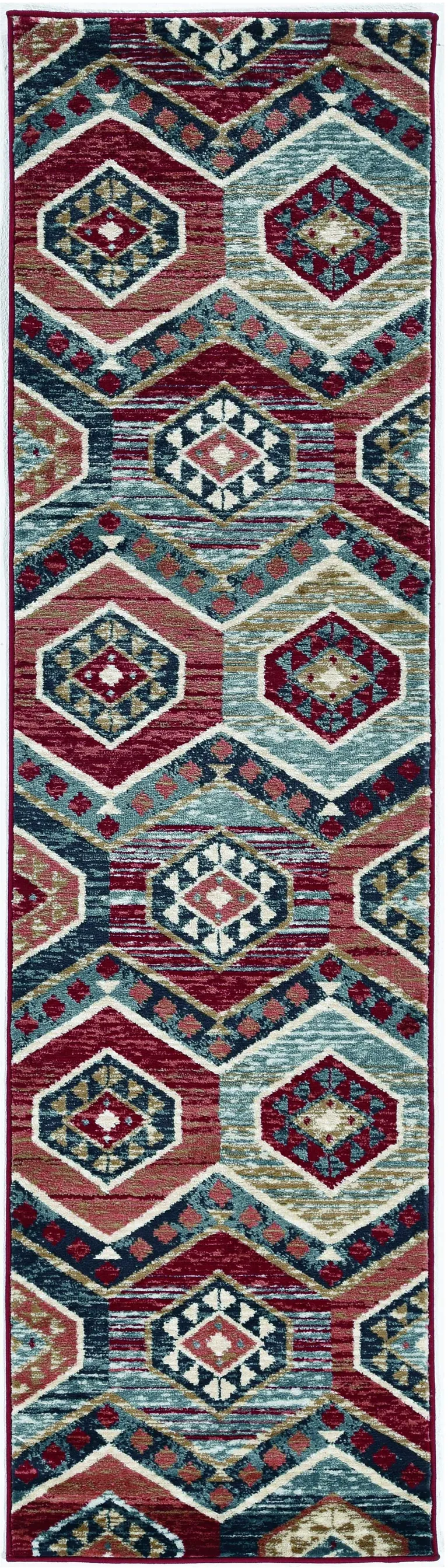 Red Polypropylene Runner Rug Photo 5