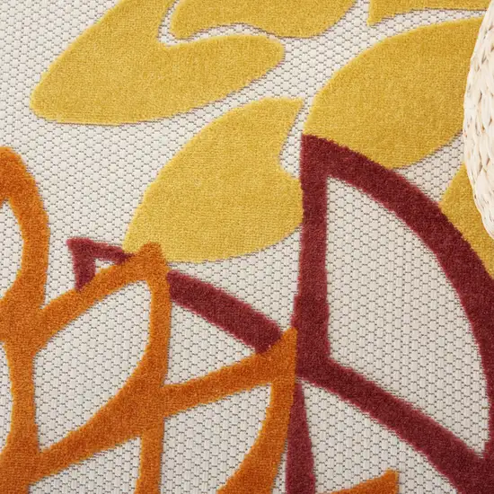 Red And Ivory Indoor Outdoor Area Rug Photo 9